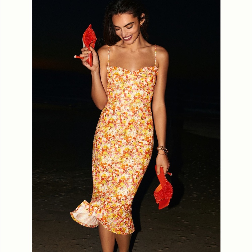 Floral Spaghetti Strap Dress - Multicolor